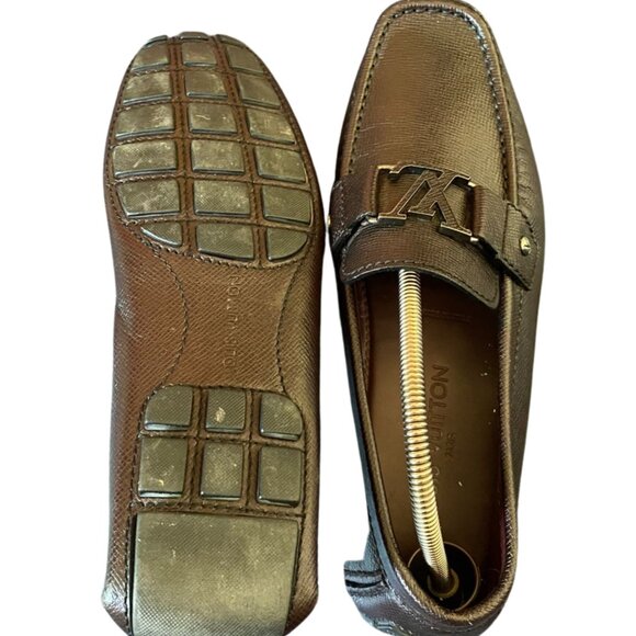Louis Vuitton Dark Brown Saffiano Leather Logo Bit Loafers main image 5